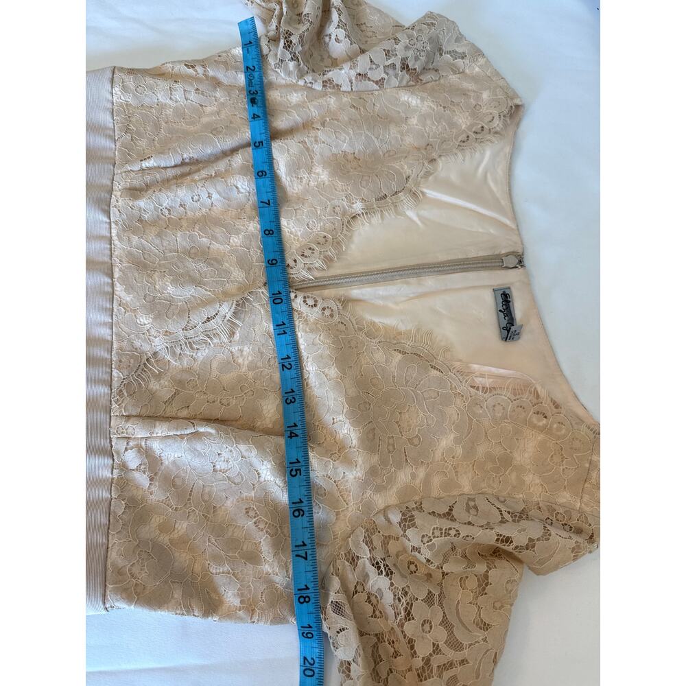 Eliza J Lace Fit & Flare Dress Beige Knee-Length Semi-Formal Dress Womens 12 - Picture 5 of 8